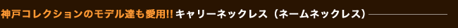 �_�˃R���N�V�����̃��f���B�����p!!�L�����[�l�b�N���X�i�l�[���l�b�N���X�j